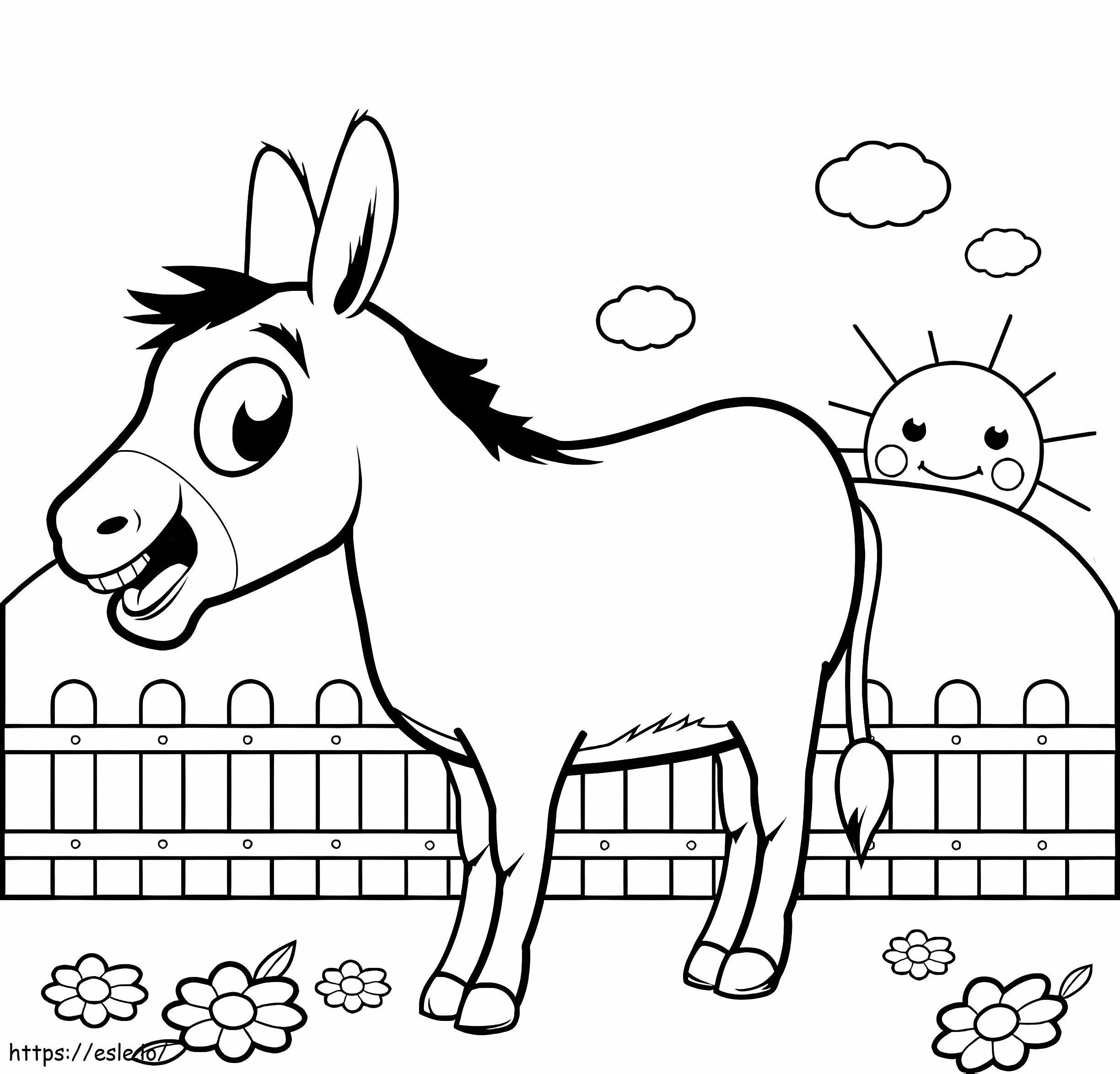 Funny Donkey coloring page
