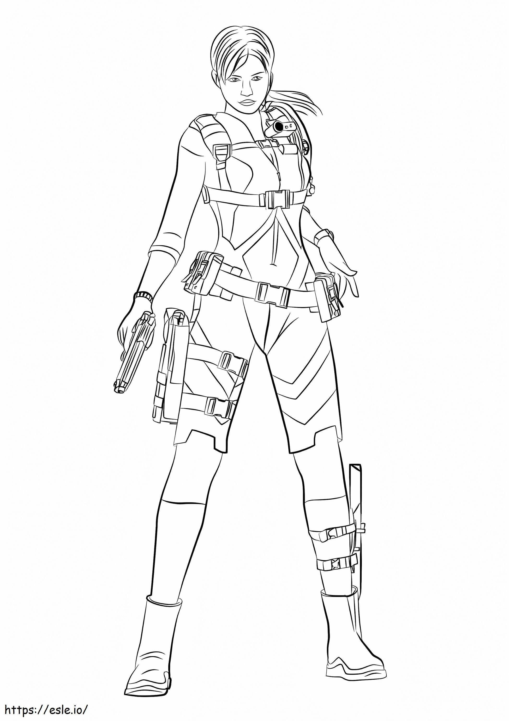 Jill Valentine de Resident Evil para colorir