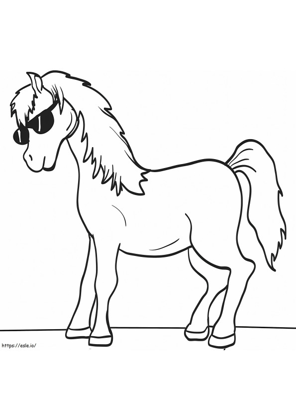 Paard Met Zonnebril kleurplaat