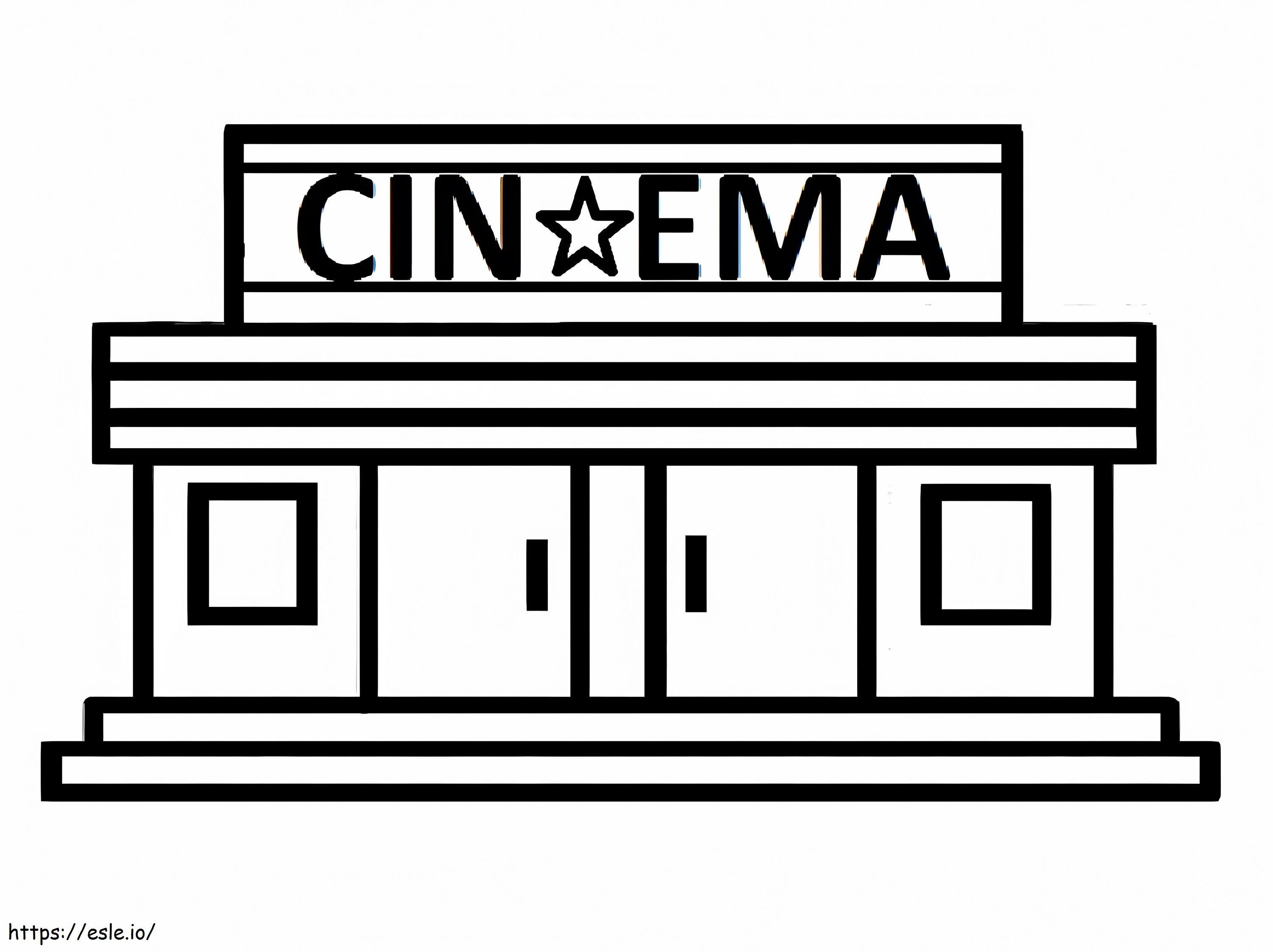 Coloriage  Icône du bâtiment du cinéma Bsd555 à imprimer dessin