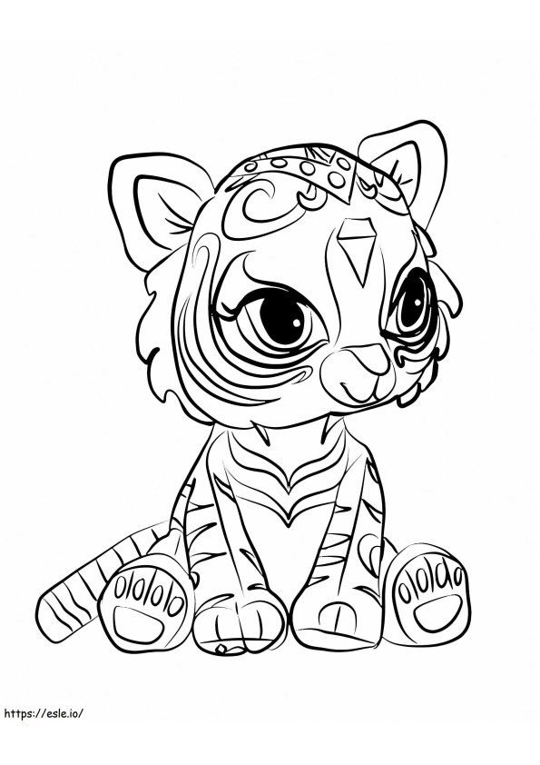 The Tiger Nahal Sits Comfortably coloring page