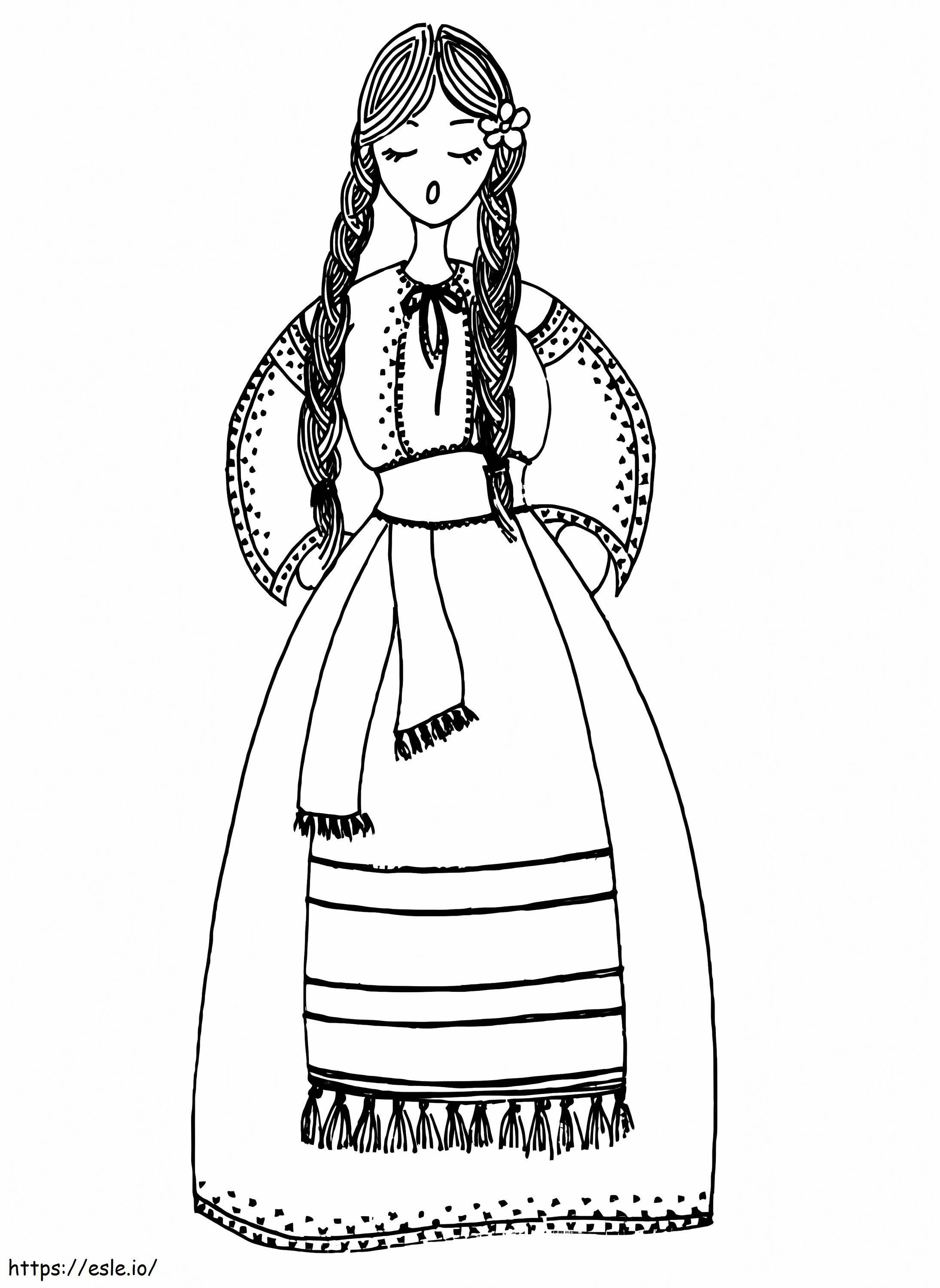 Romanian Girl 1 coloring page