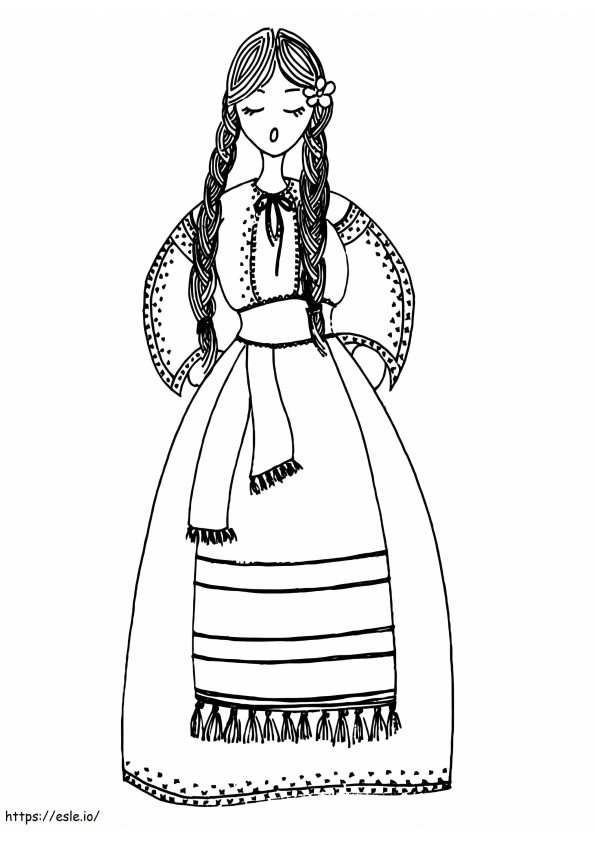 Romanian Girl 1 coloring page