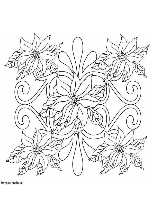 Coloriage Poinsettia Pour Adulte à imprimer dessin