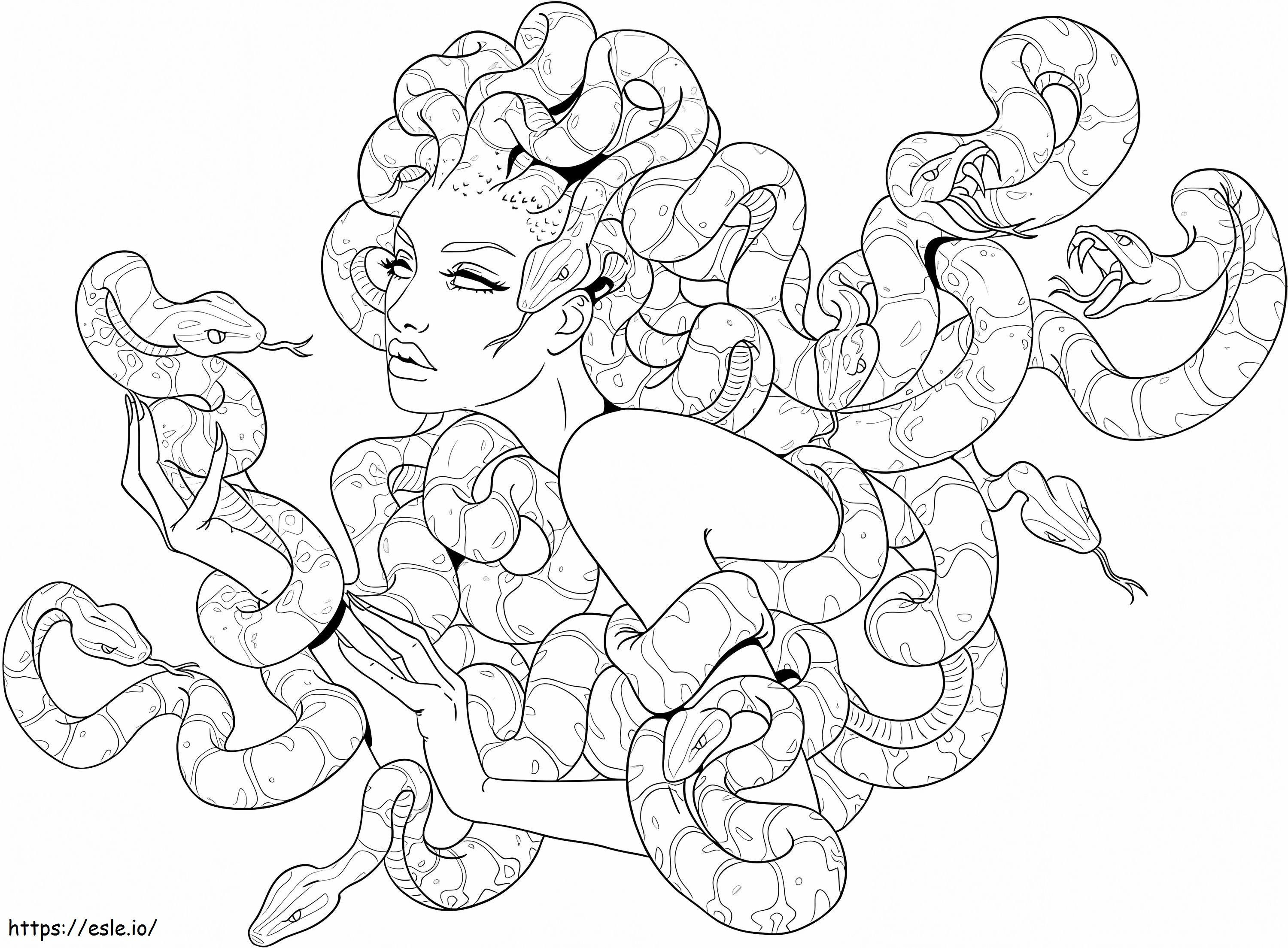 Medusa yang menakutkan Gambar Mewarnai