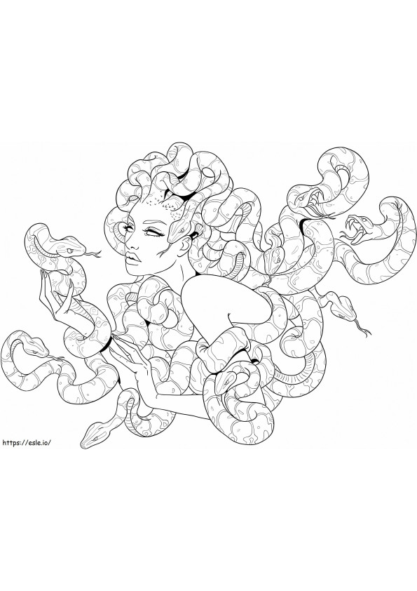 Scary Medusa coloring page