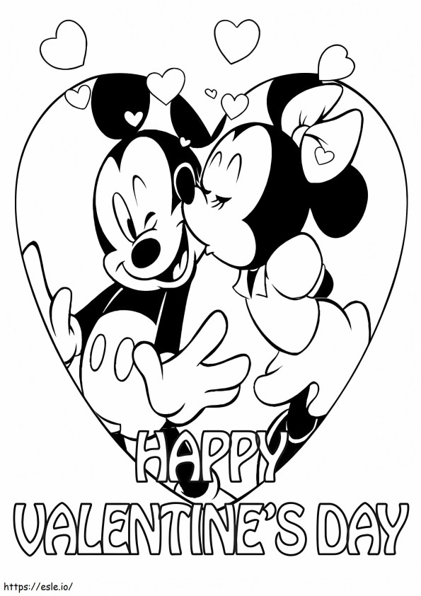 Disney Valentine Printable de colorat