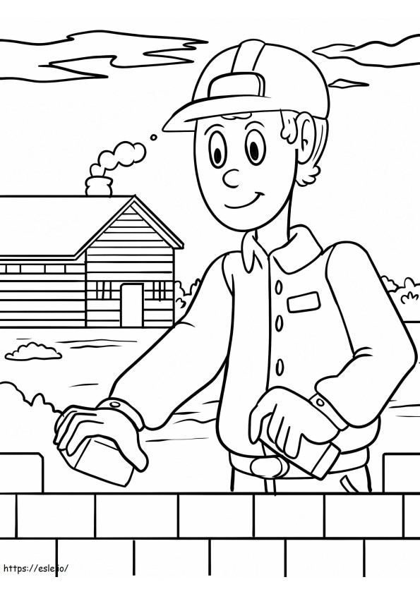 Young Construction Worker coloring page