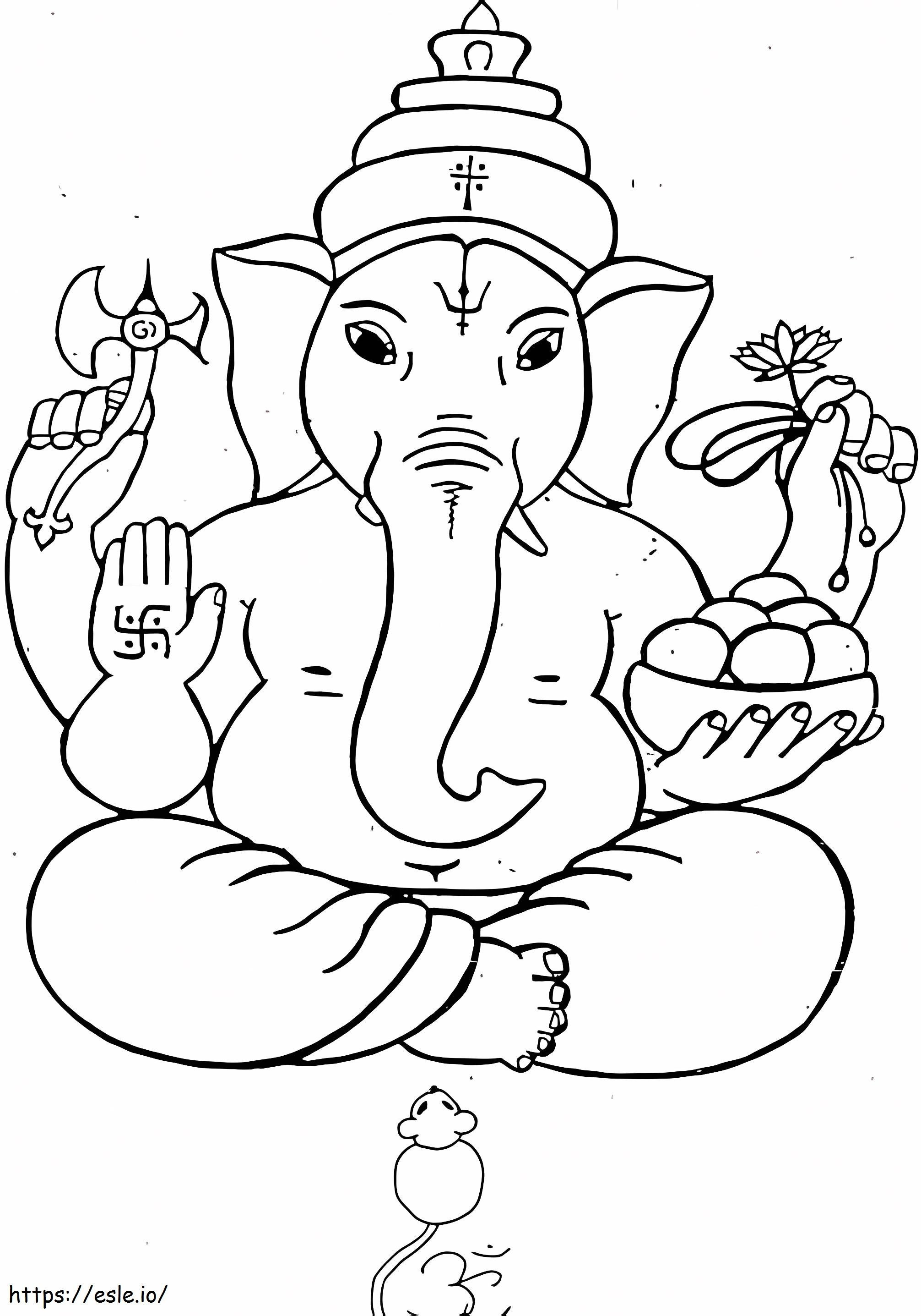 Domnul Ganesha 6 de colorat