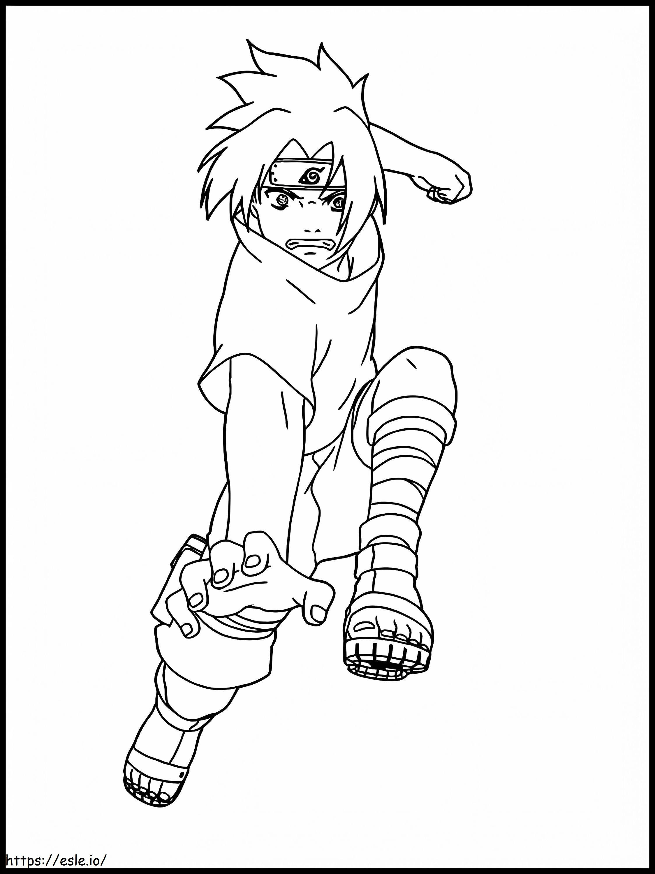 Little Sasuke Attack coloring page