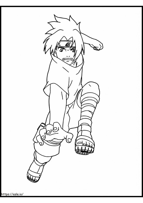 Little Sasuke Attack coloring page