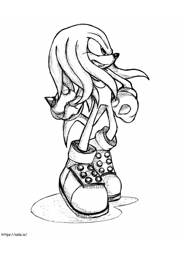 Knuckles The Echidna Sketch coloring page