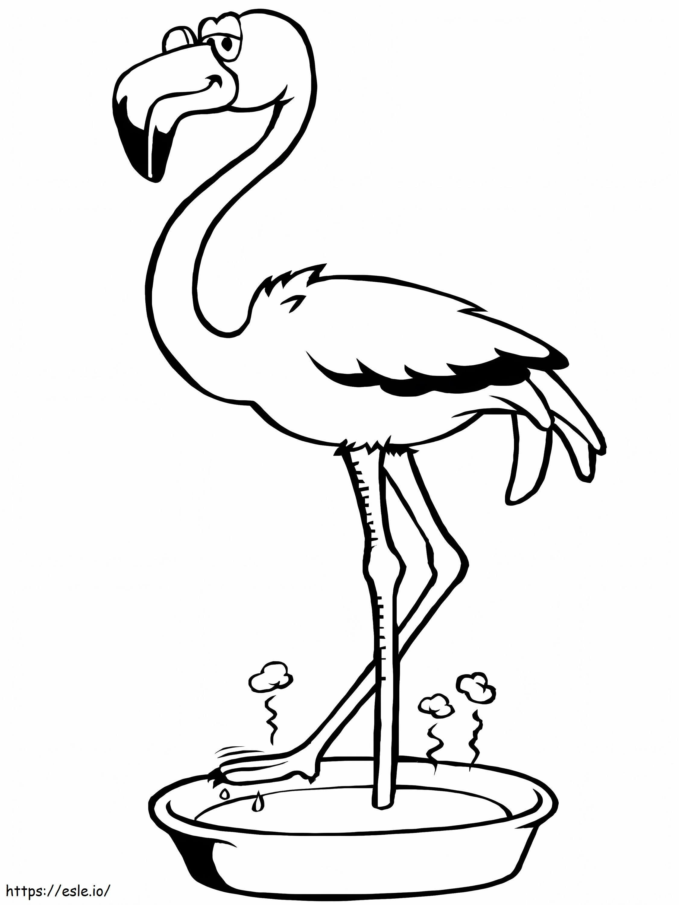 Flamingo Soak coloring page