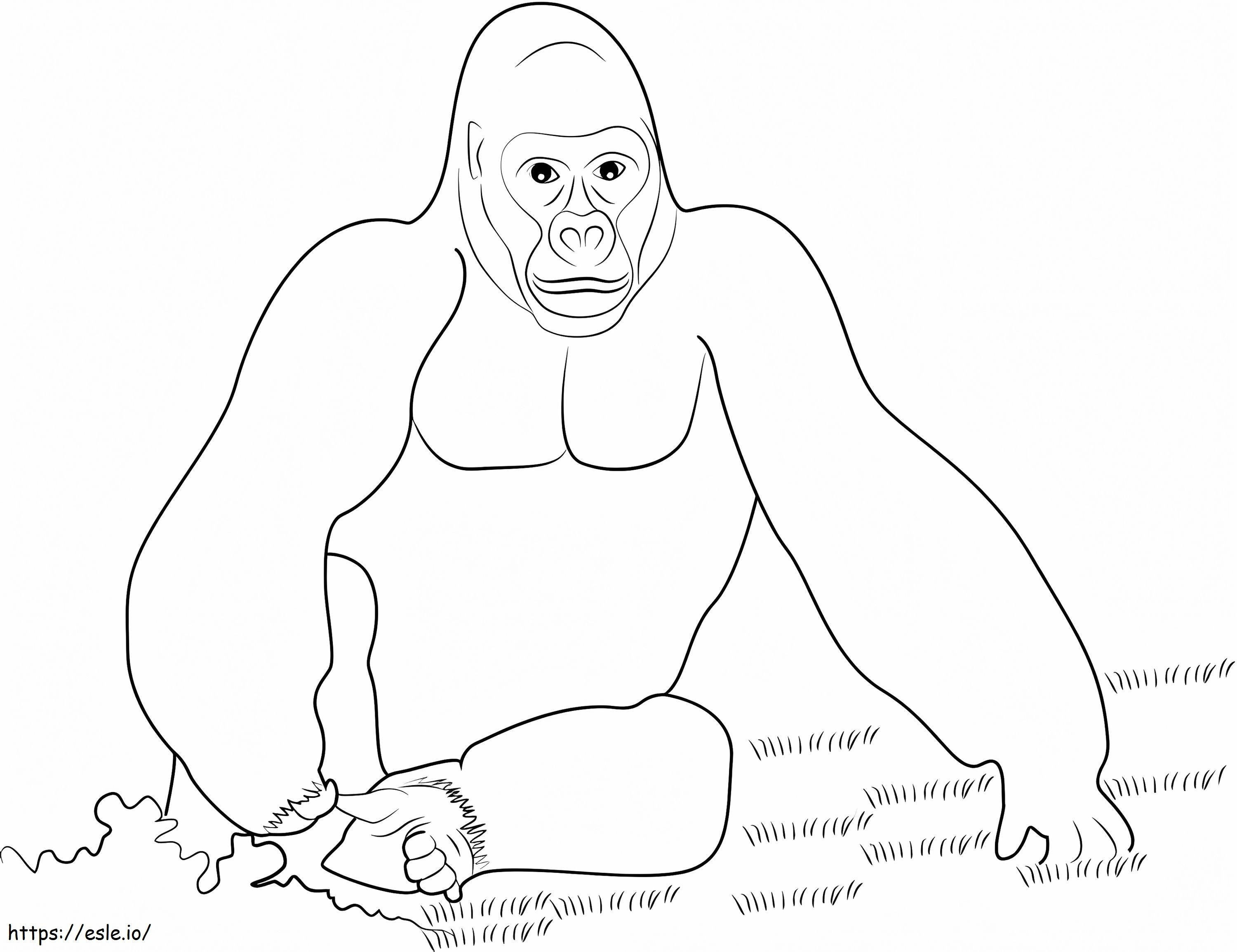 Coloriage King Kong assis à imprimer dessin