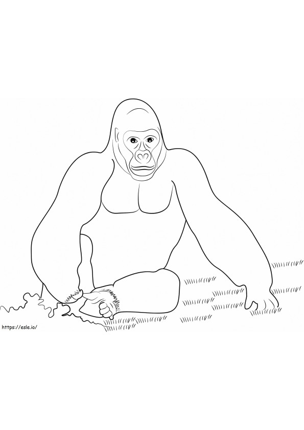 Coloriage King Kong assis à imprimer dessin