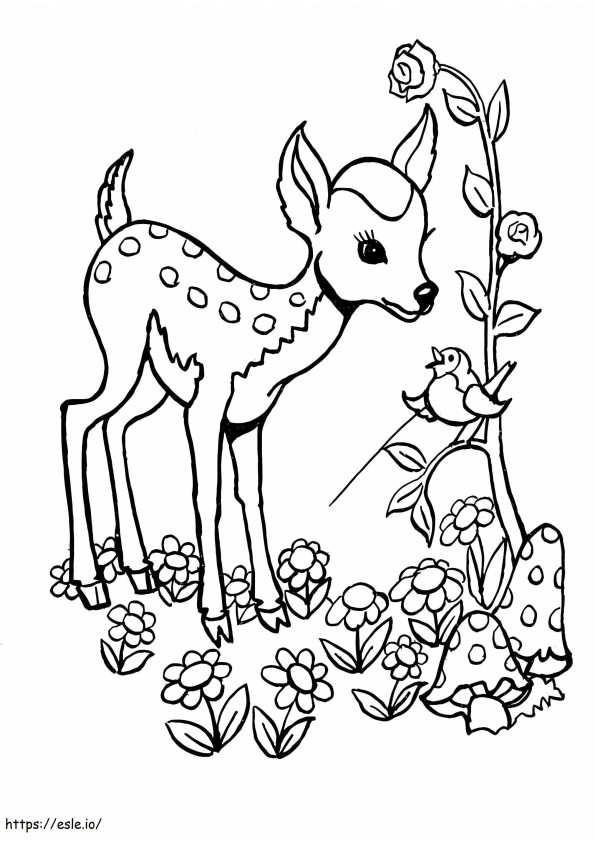 Coloriage Adorable cerf à imprimer dessin