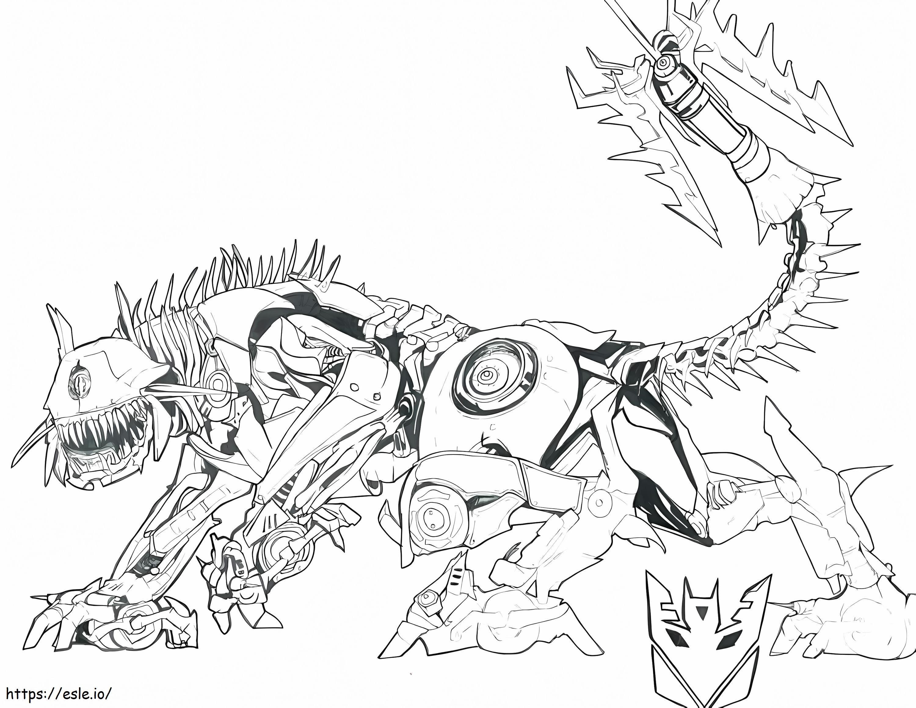 Decepticon Transformer Lemmikkieläimille värityskuva