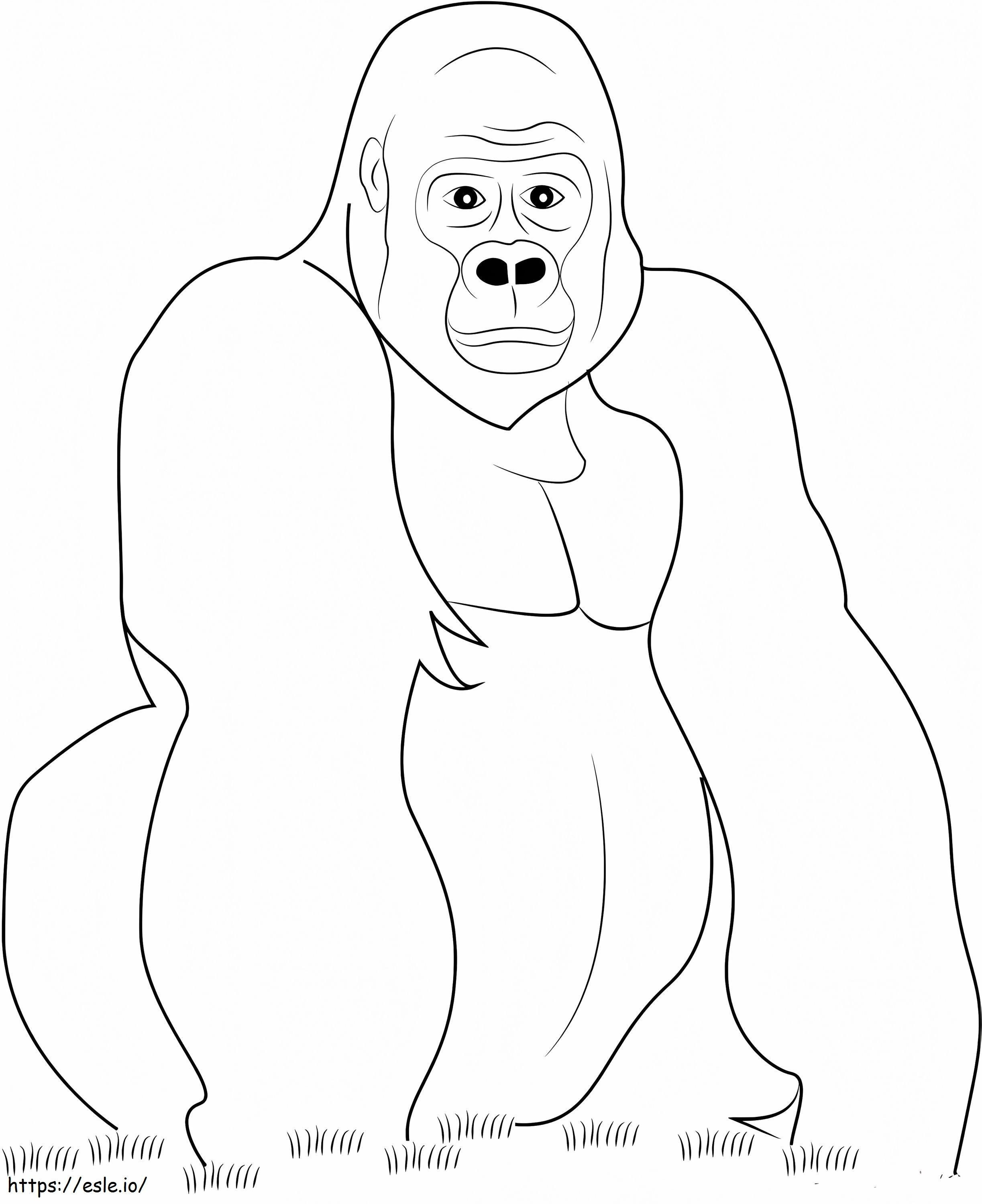 Coloriage Bon gorille à imprimer dessin