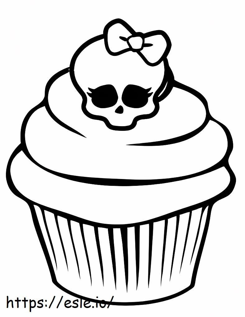 Coloriage Crâne sur Cupcake à imprimer dessin