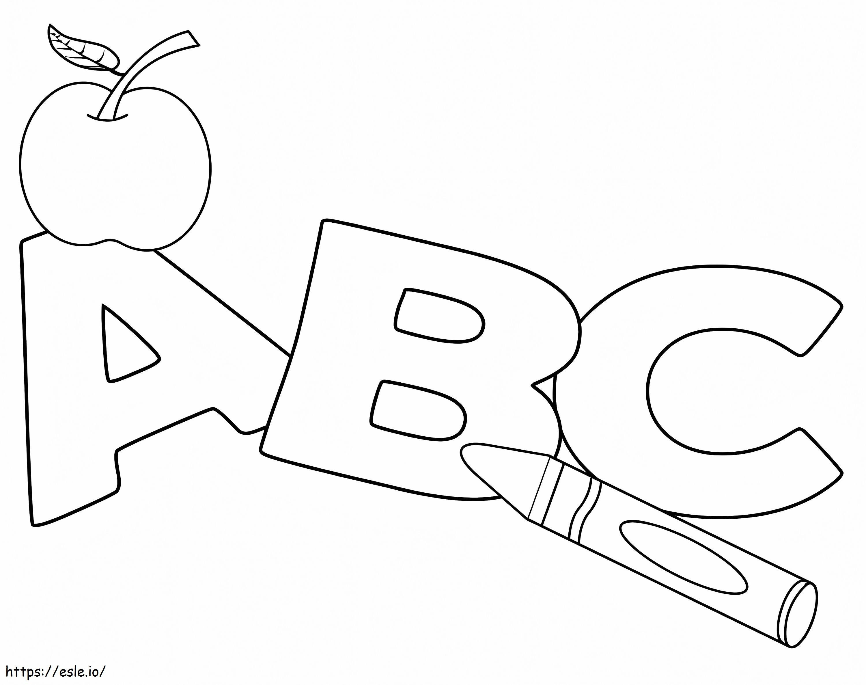 Yksinkertainen ABC värityskuva