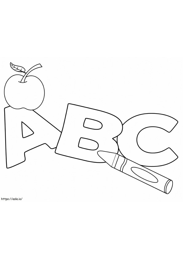 Eenvoudig ABC kleurplaat