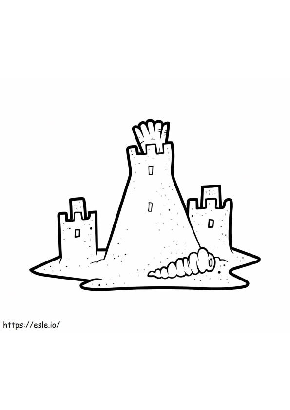 Printable Sandcastle coloring page