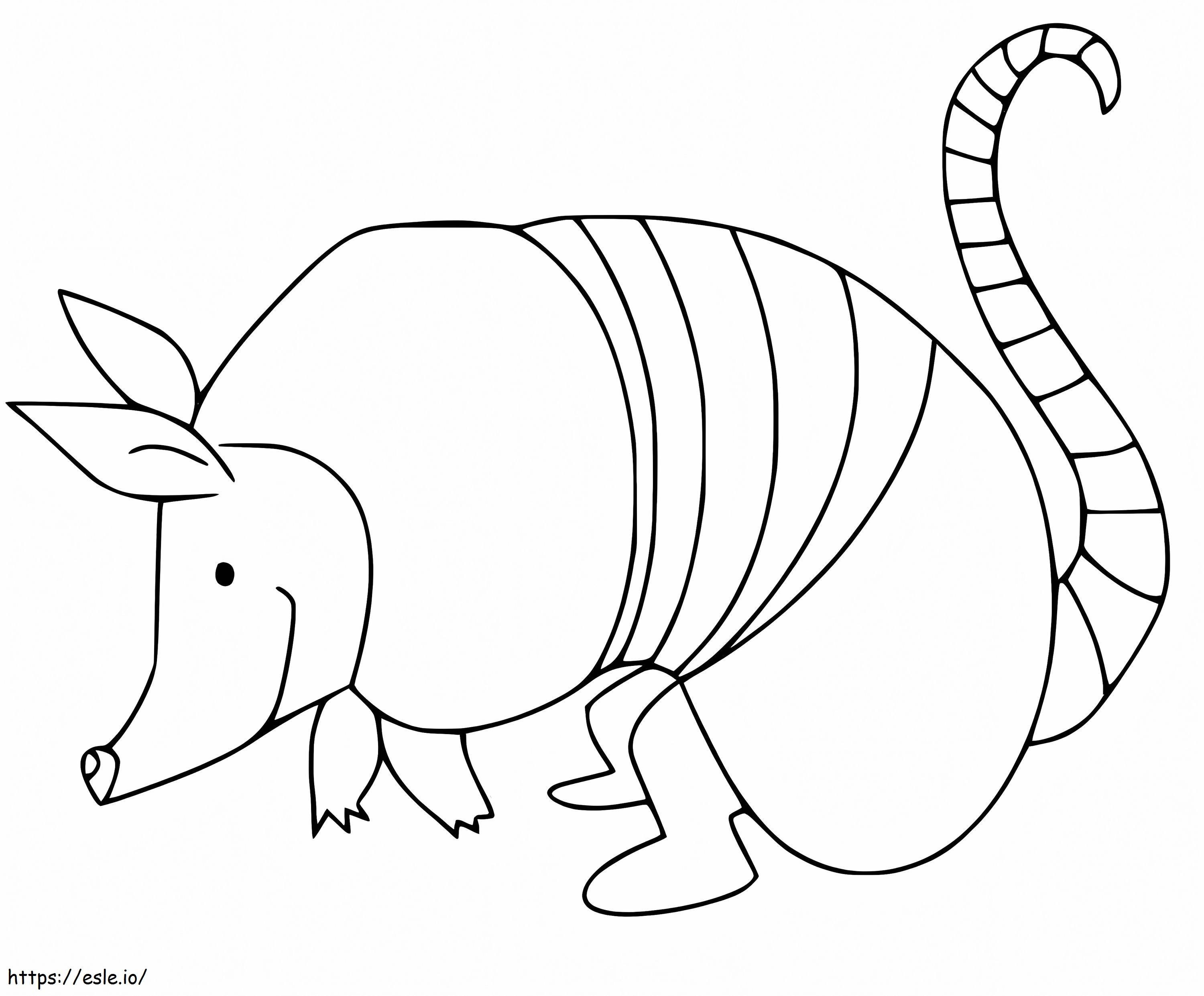 Cute Armadillo Is Smiling coloring page