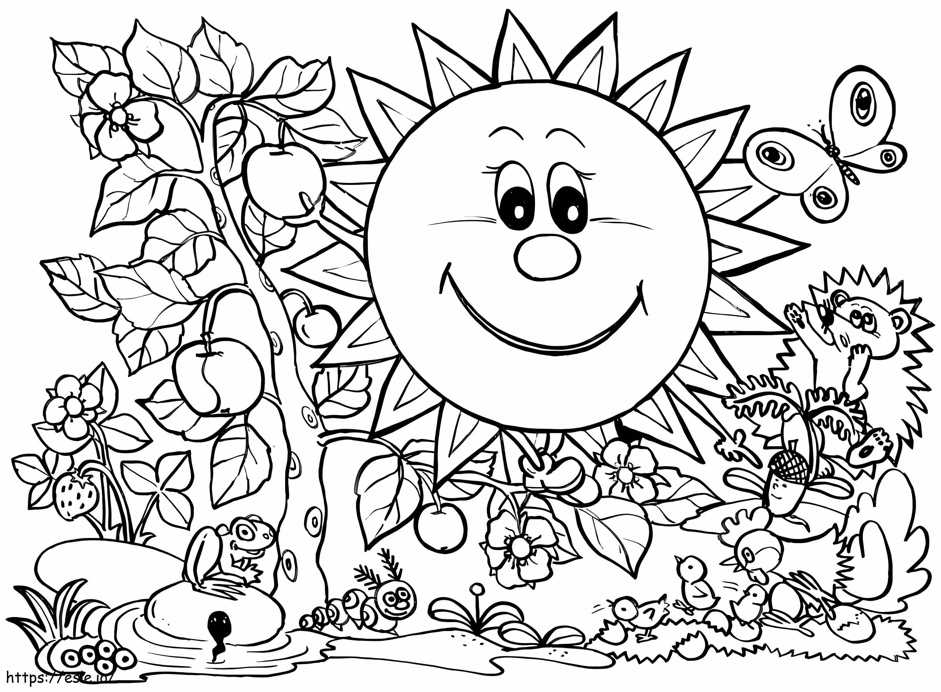 Printable Spring coloring page