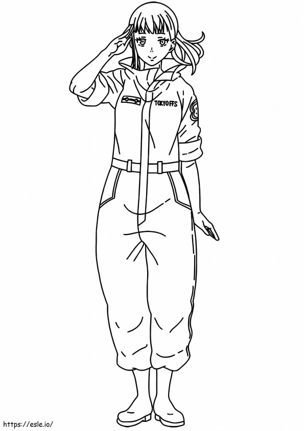 Maki Oze From Fire Force coloring page