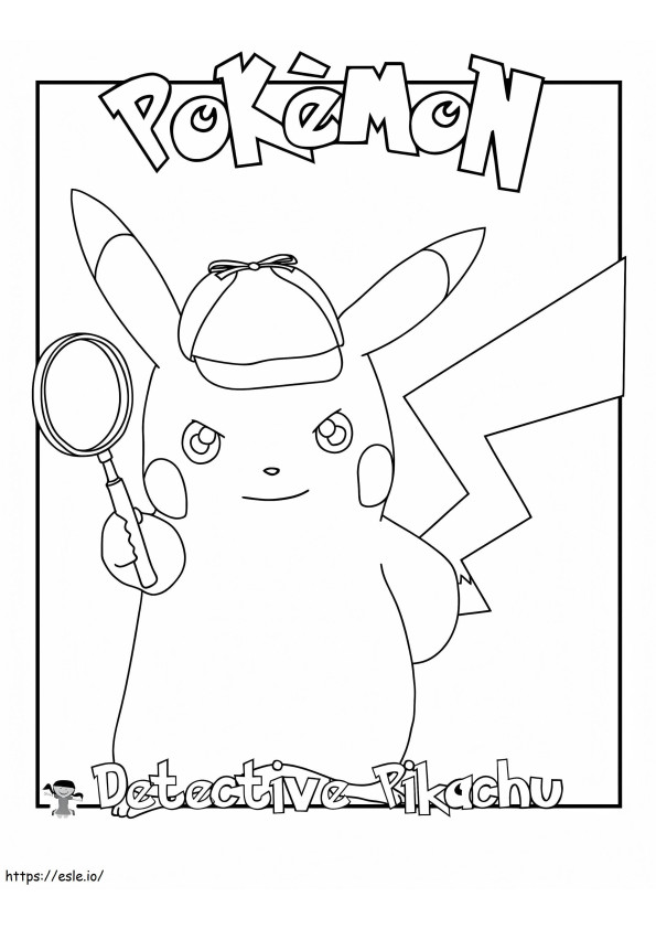 Güler yüzlü Dedektif Pikachu boyama