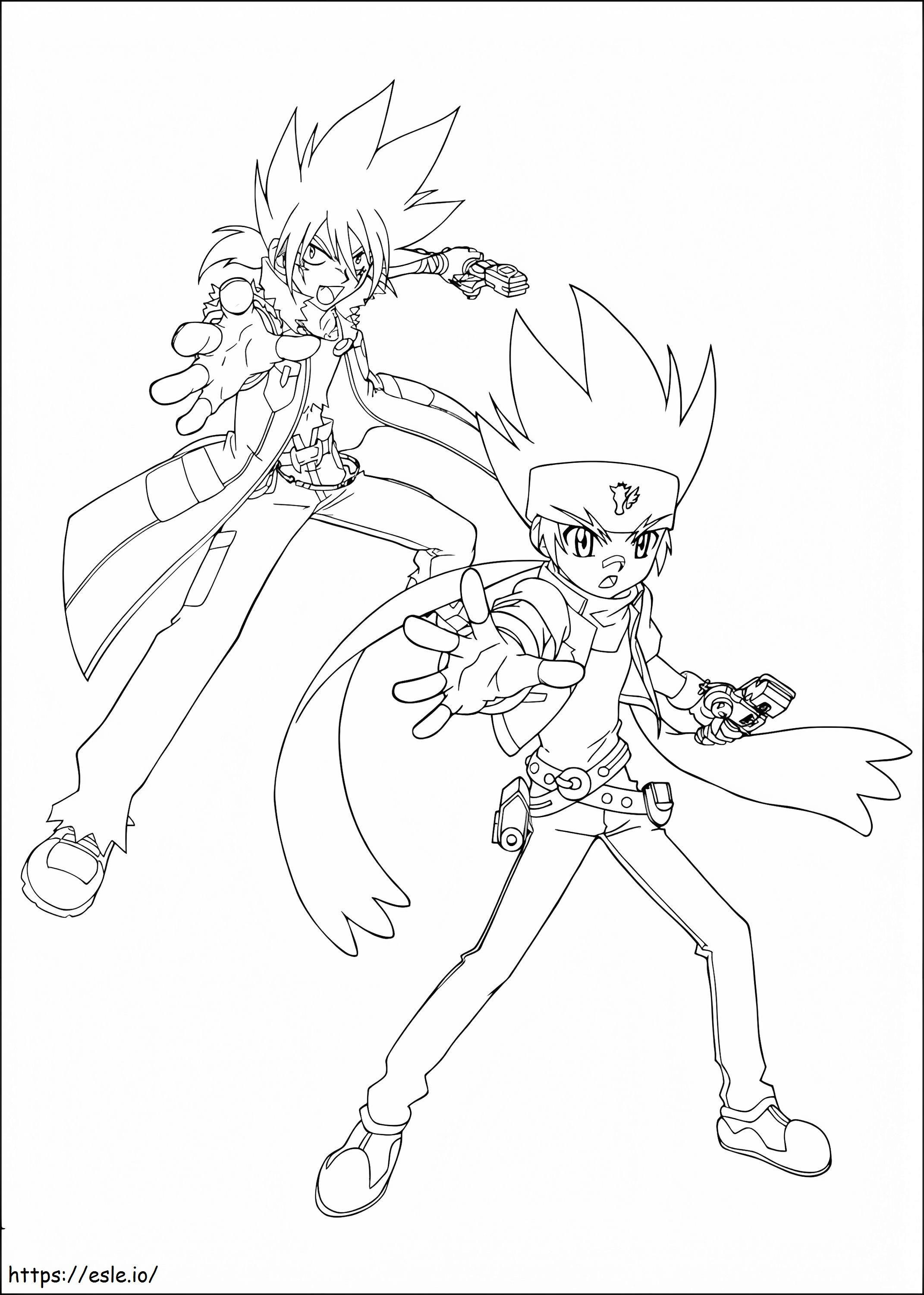 Gingka And Kyoya A4 coloring page
