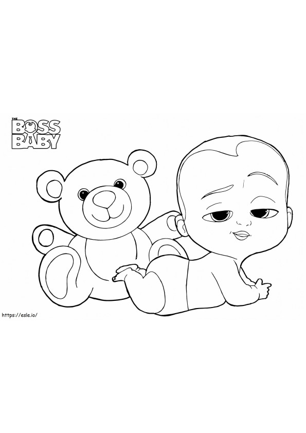Boss Baby And Teddy A4 coloring page