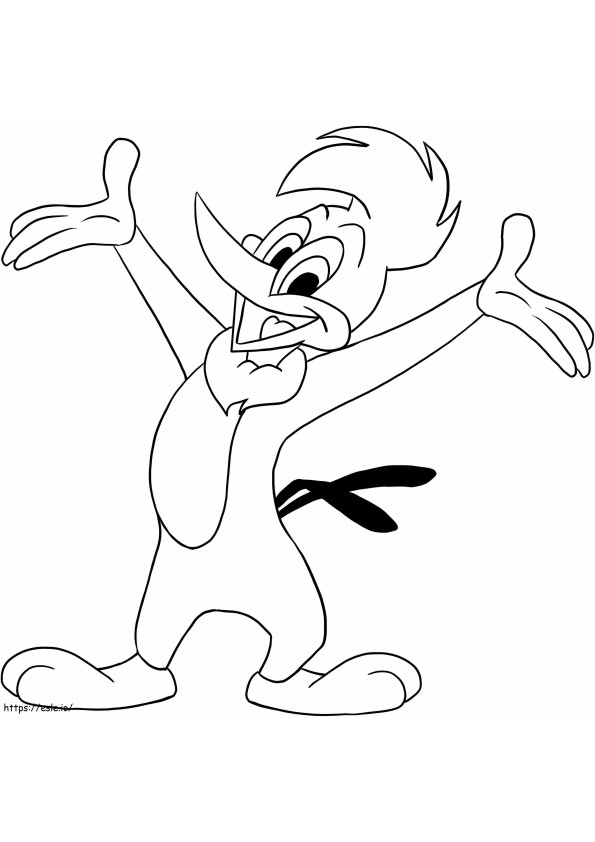 Happy Woody Woodpecker coloring page