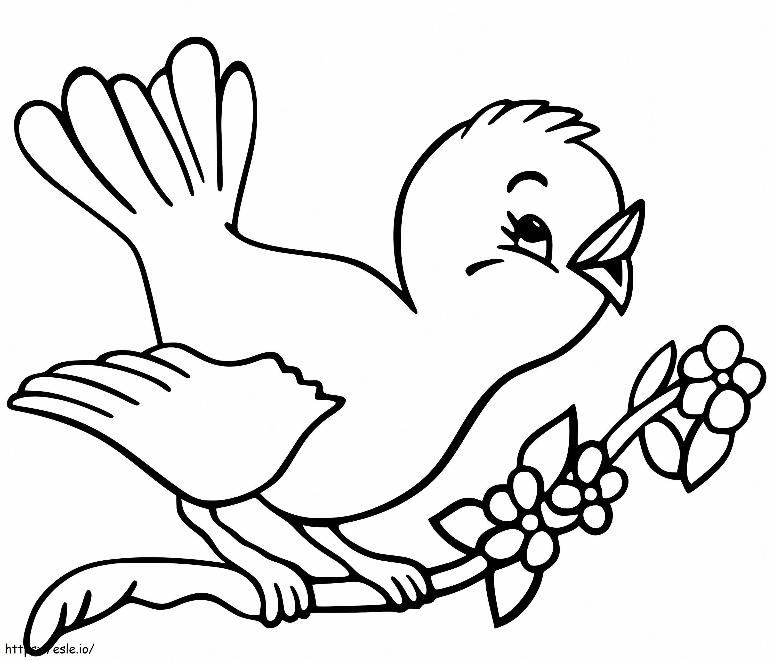 Coloriage Oiseau joyeux à imprimer dessin
