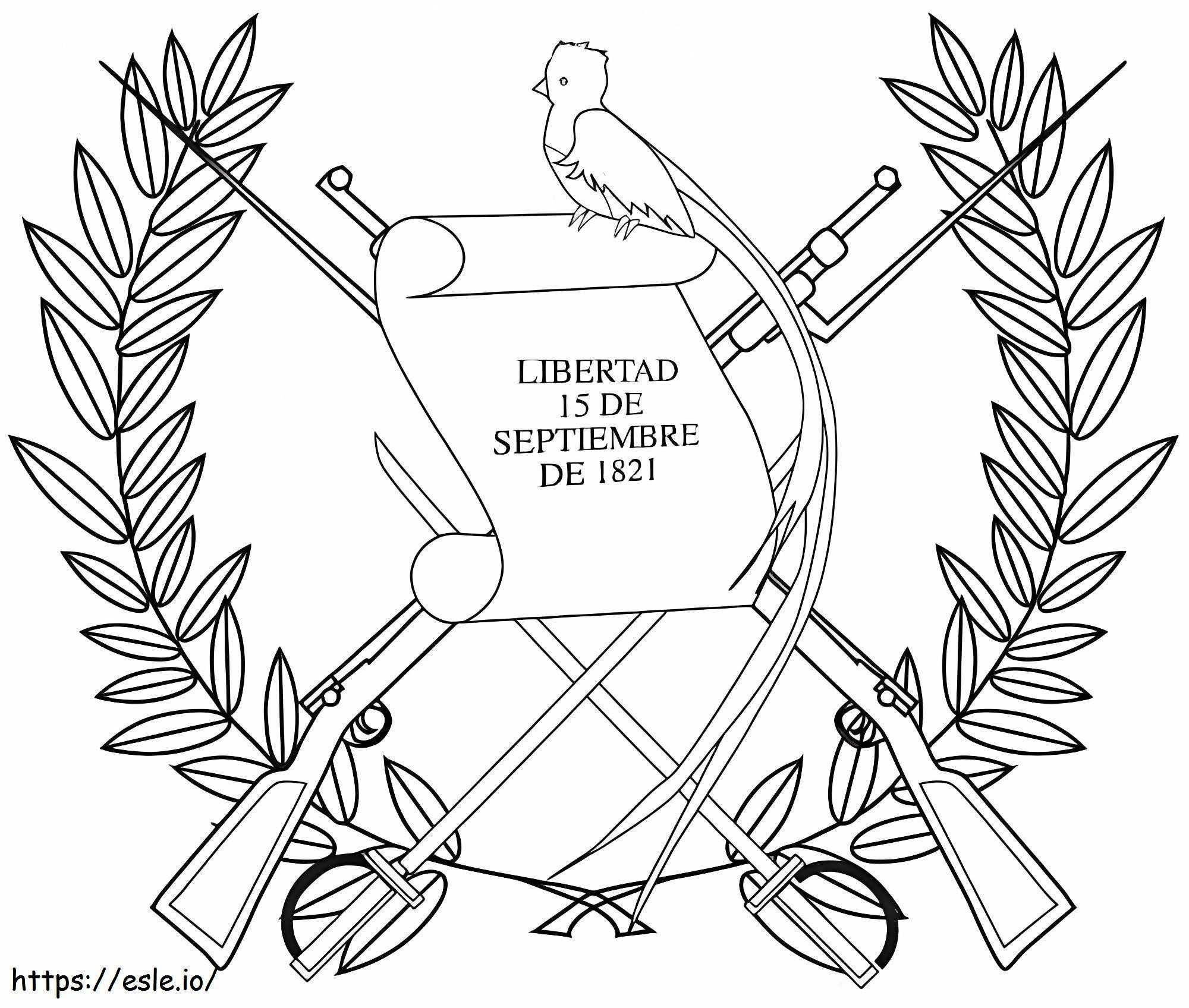 Guatemala Coat Of Arms coloring page