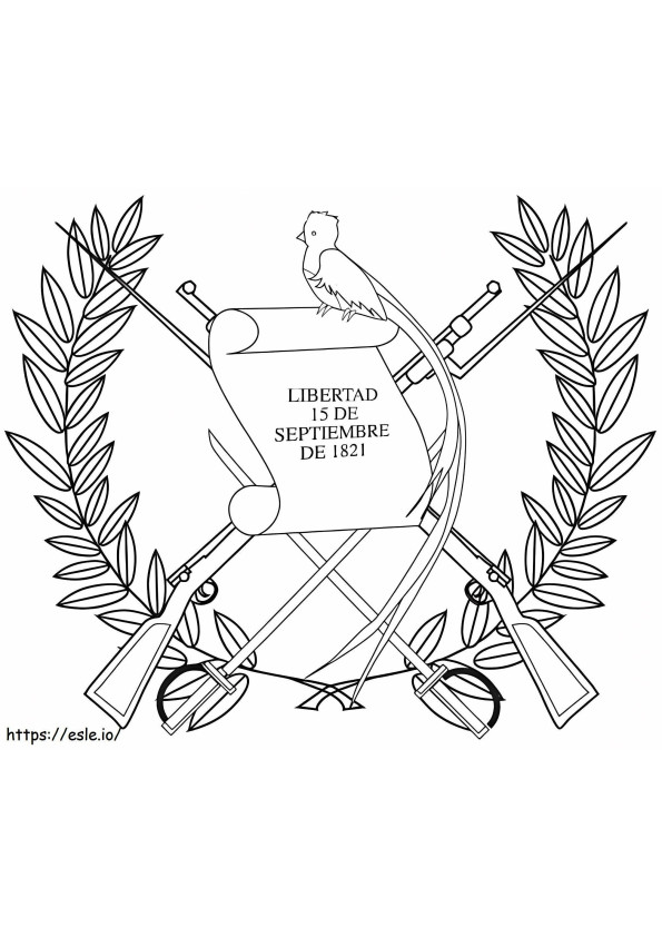 Escudo de Armas de Guatemala para colorear