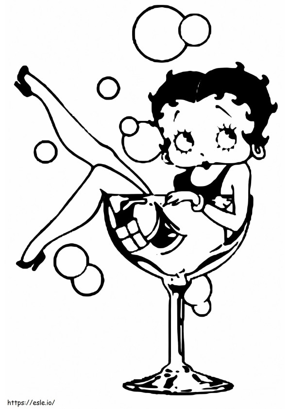 Betty Boop en vaso para colorear