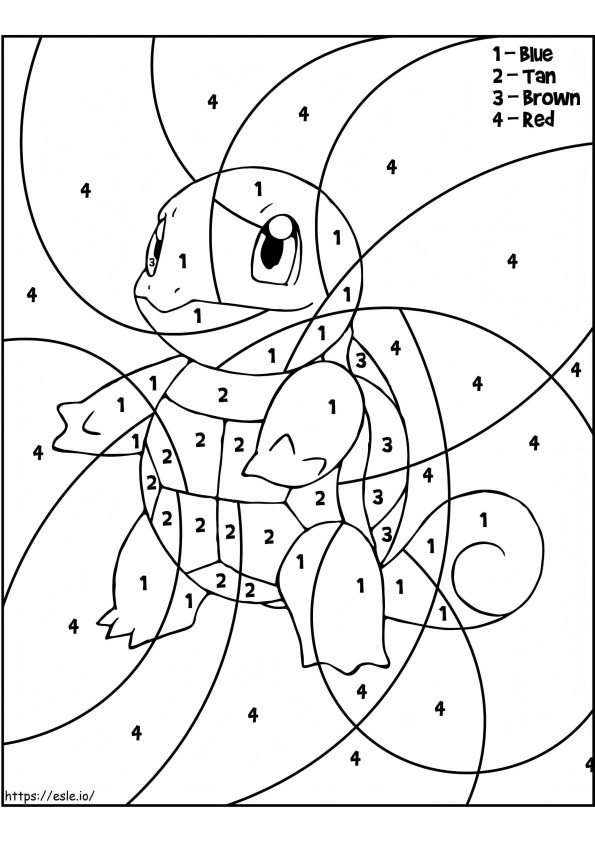 Coloriage Carapuce pokemon couleur par numero à imprimer dessin