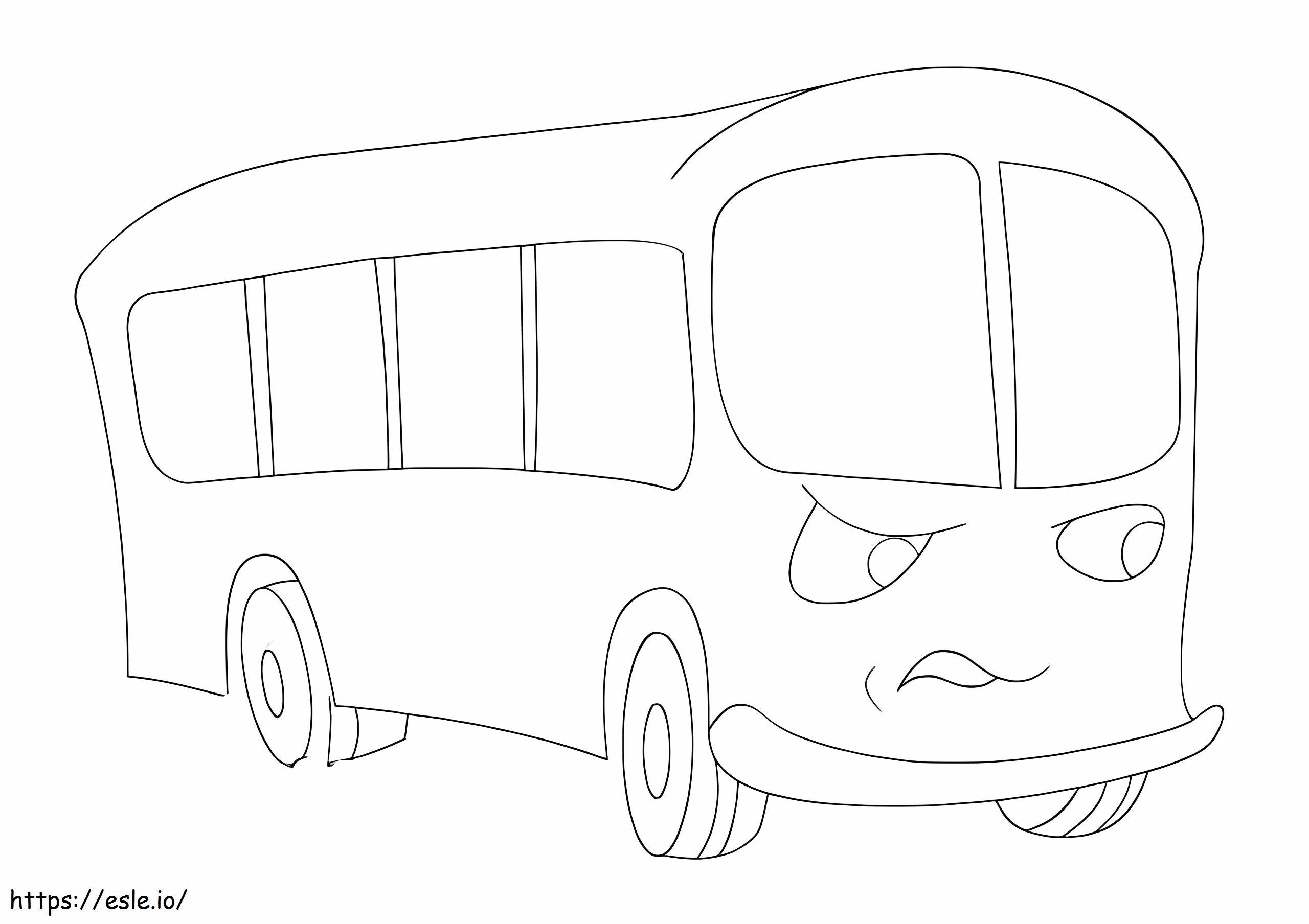 ônibus escolar irritado para colorir