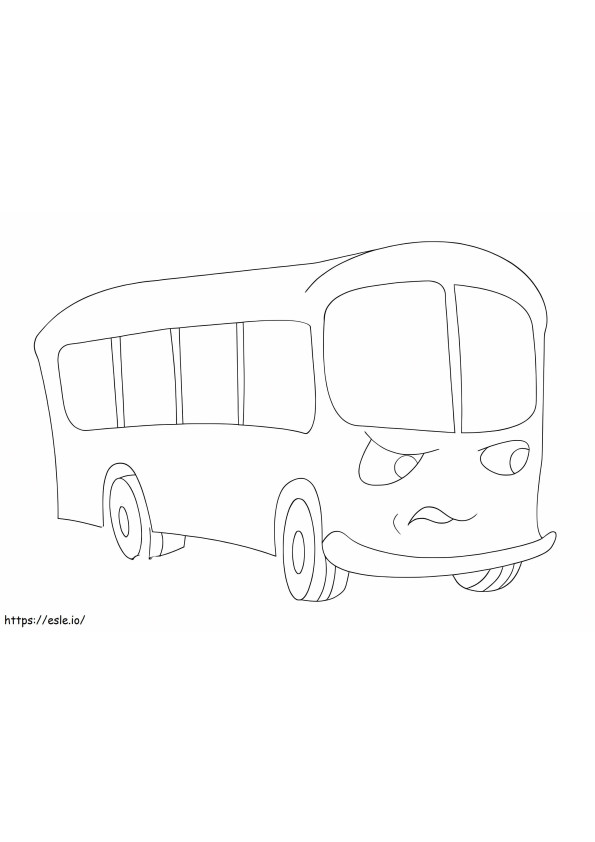 ônibus escolar irritado para colorir