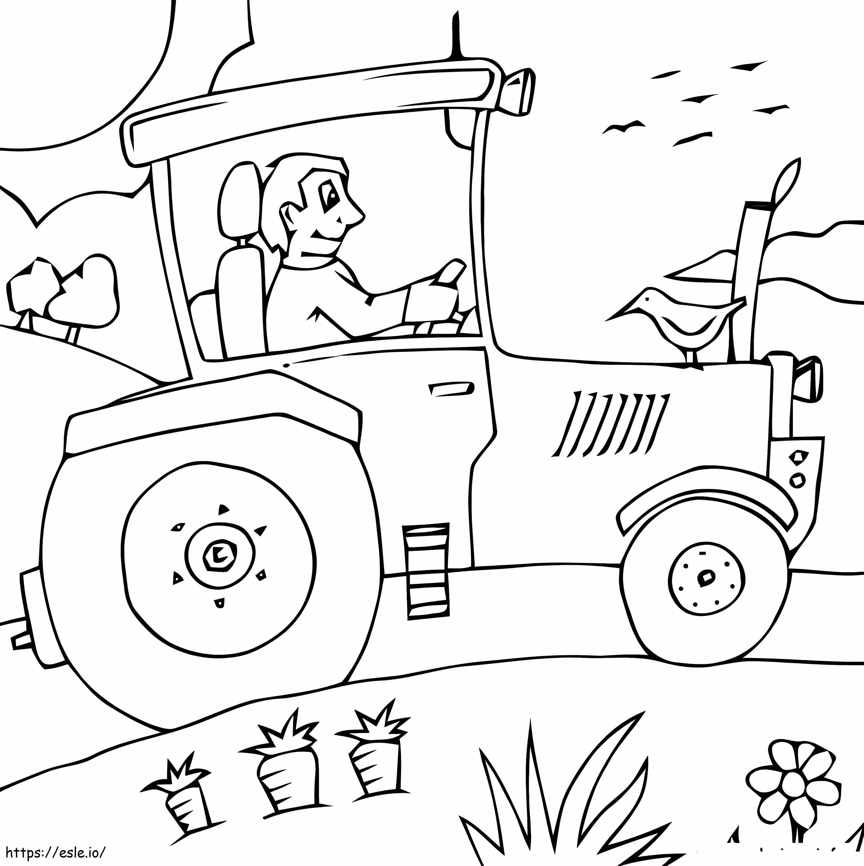 Coloriage Bon tracteur à imprimer dessin