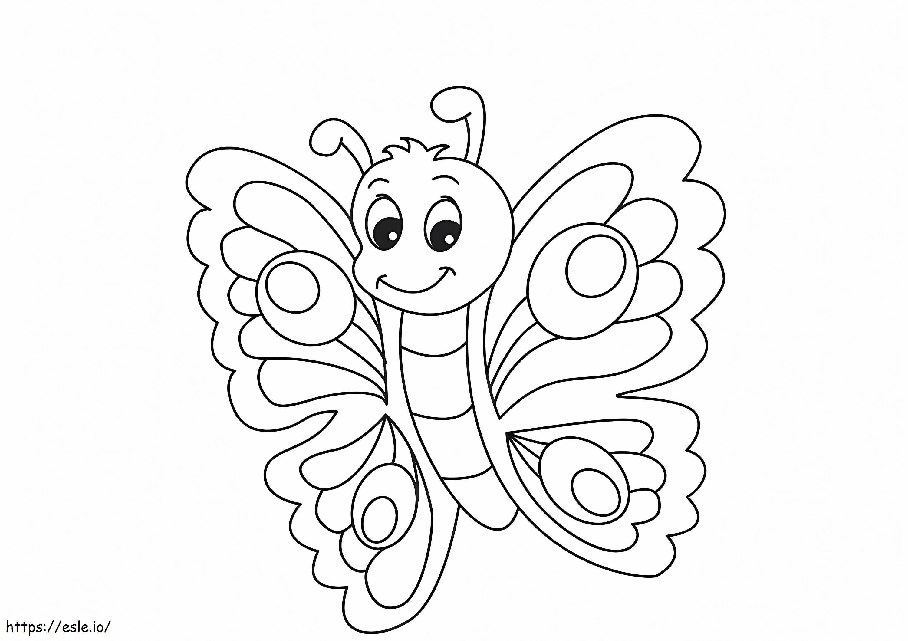 Cute Butterfly Smiling coloring page