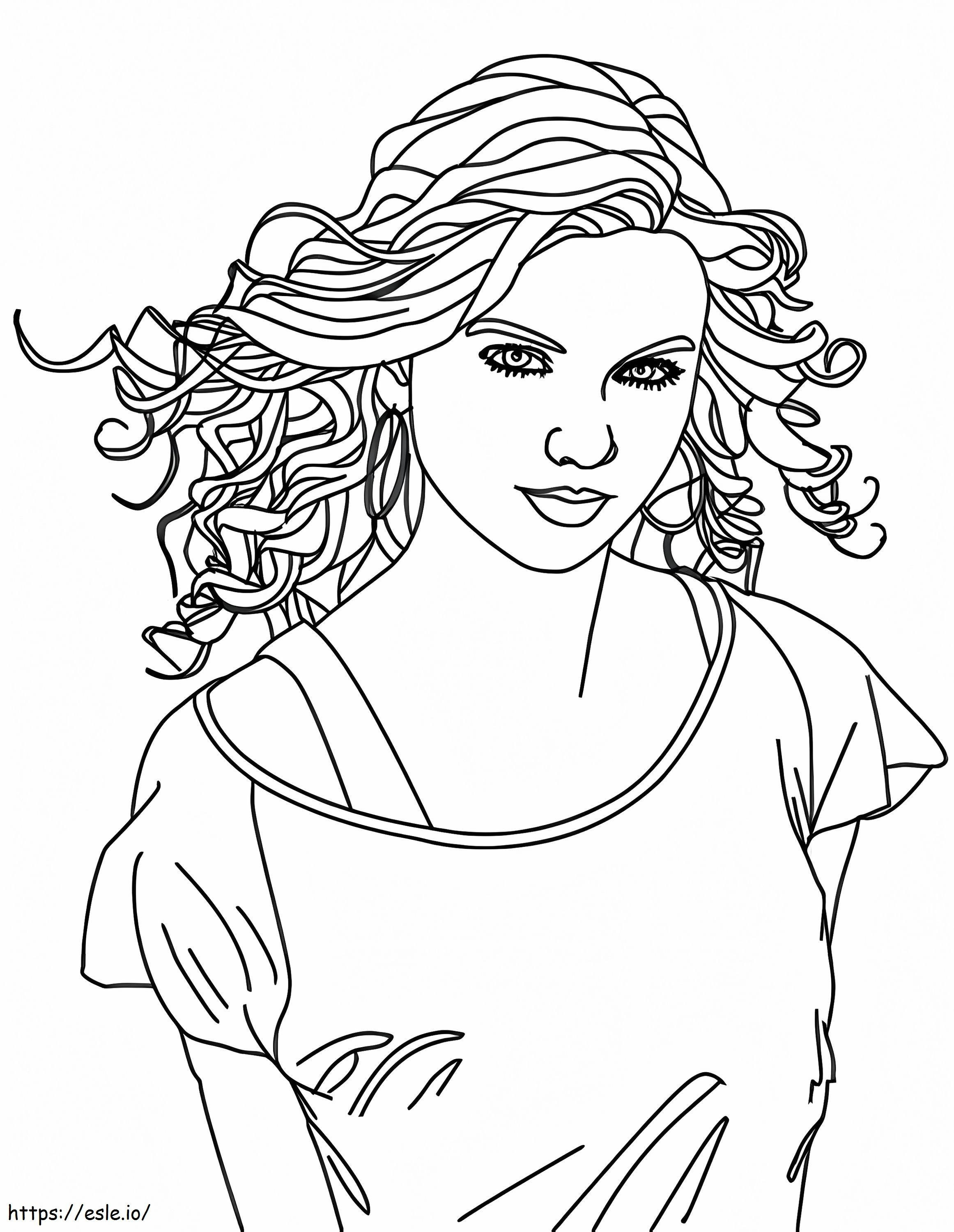 Coloriage  Taylor Swift est la chanteuse country à imprimer dessin