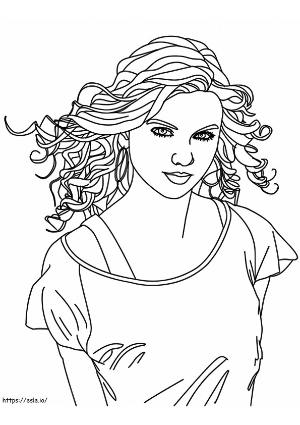 Coloriage  Taylor Swift est la chanteuse country à imprimer dessin