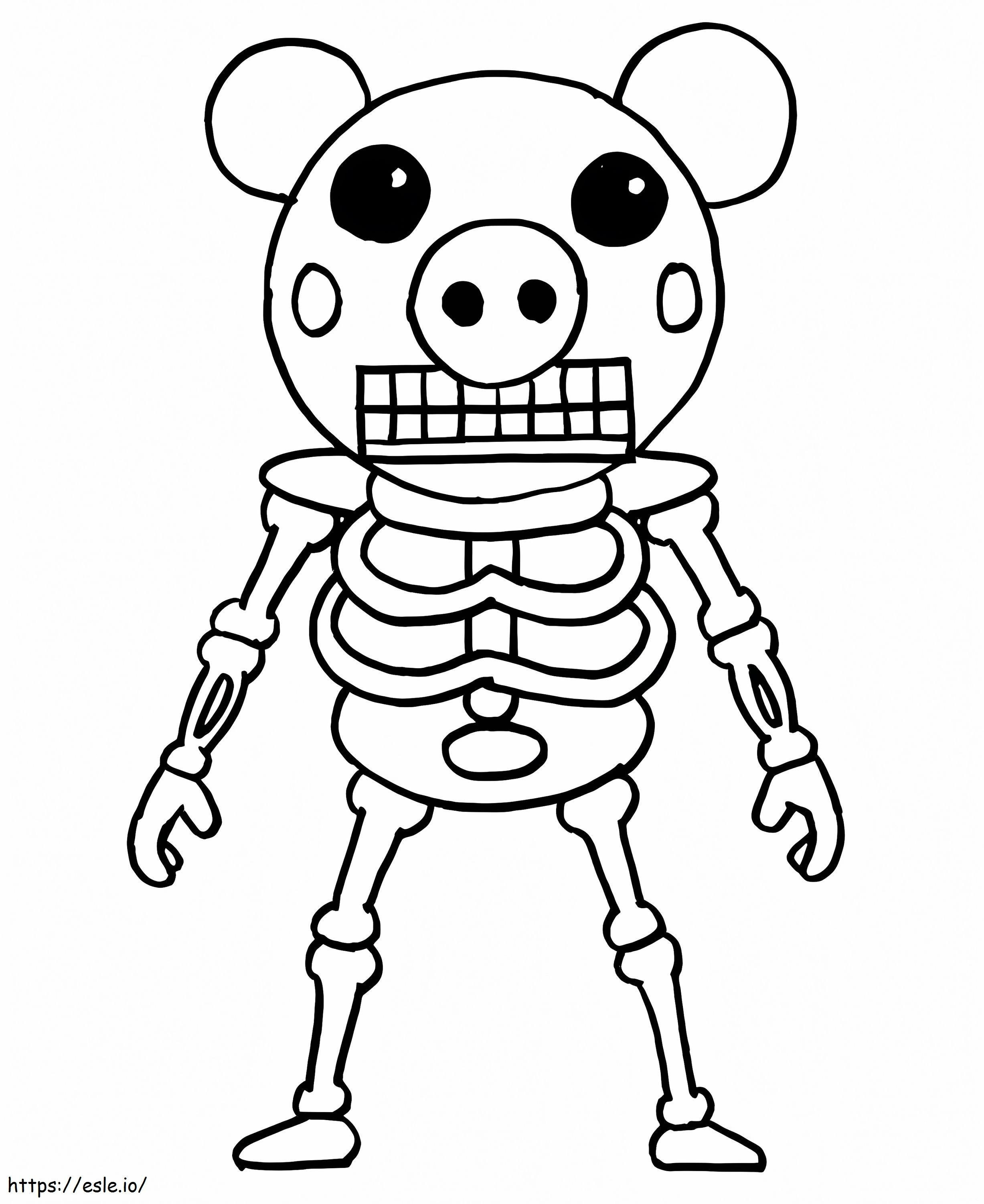 Skeleton Piggy Roblox de colorat