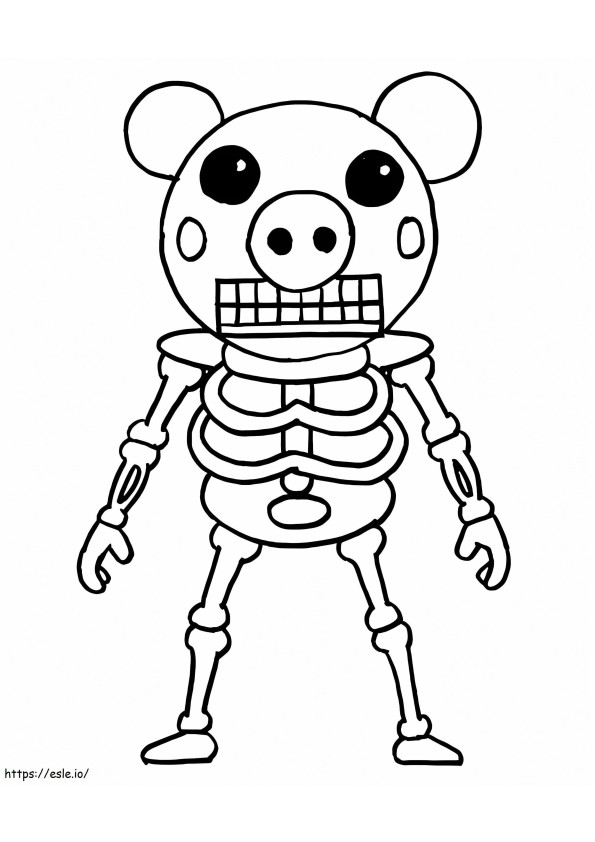 Coloriage Squelette Piggy Roblox à imprimer dessin