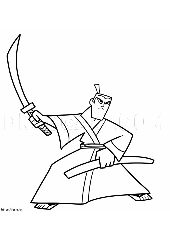 Impressionante Samurai Jack para colorir