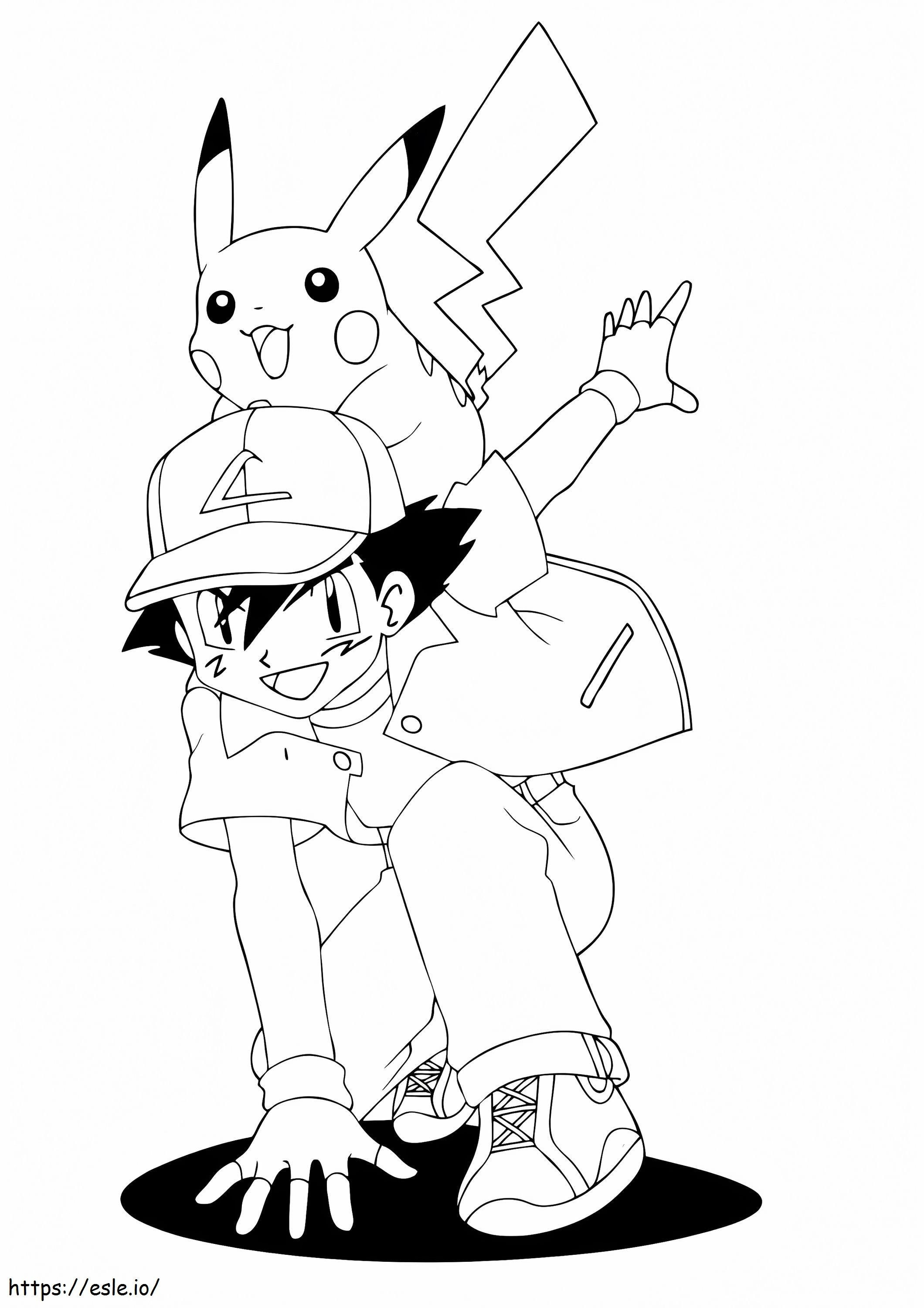 Ash Ketchum ve Pikachu boyama