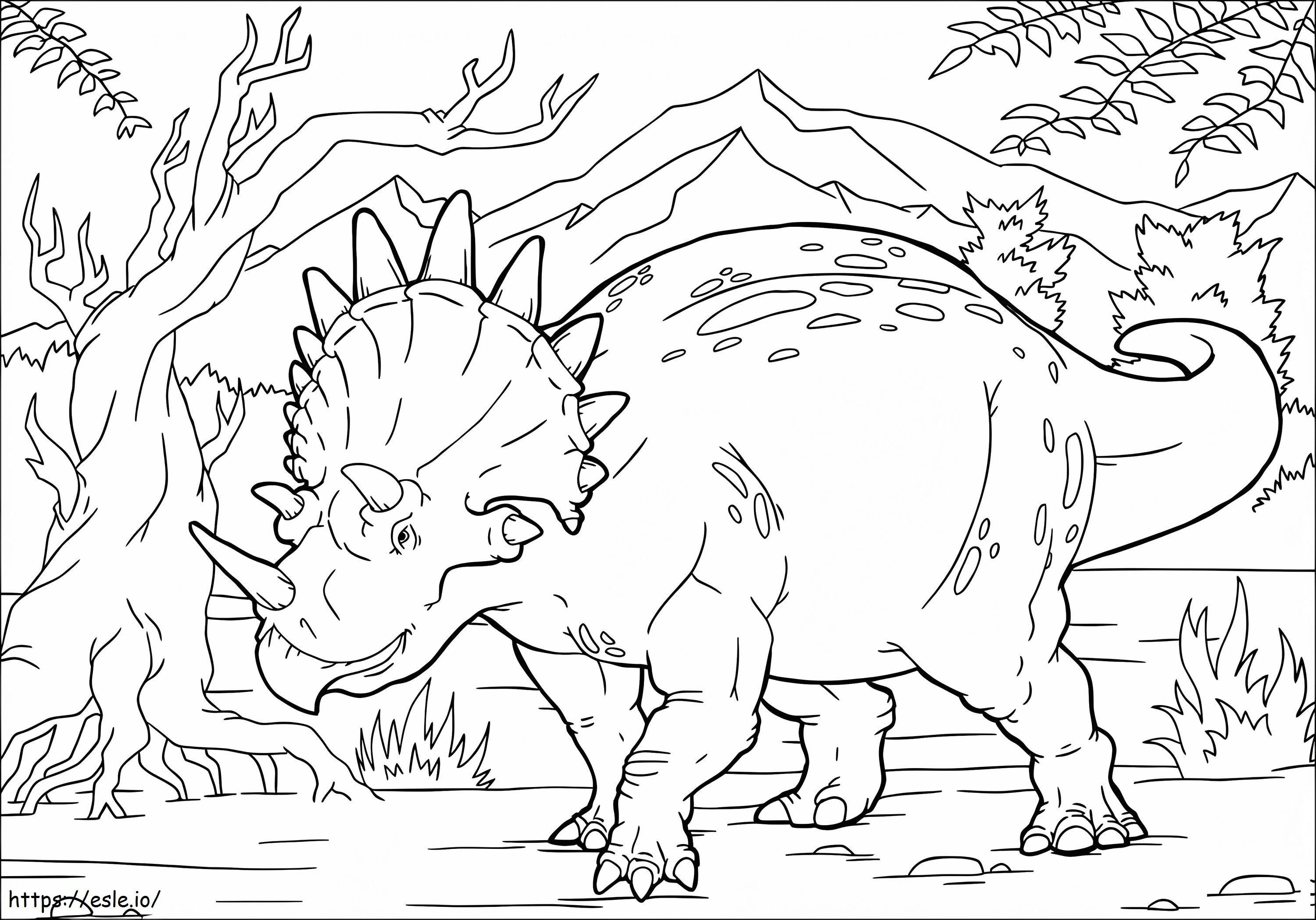 Pagina da colorare di triceratopo da colorare