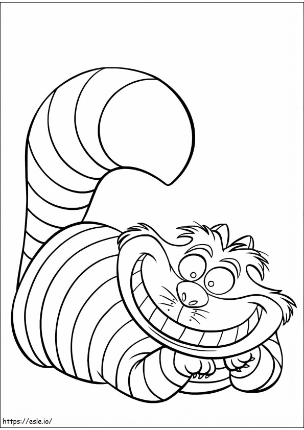 Smiling Cheshire Cat coloring page